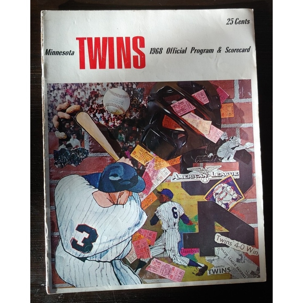 1968 Official Program MLB Baseball Minnesota Twins Scorecard Carew Oakland A'S